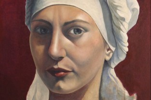 Un volto e il suo candido ornamento, olio su tela, cm 62 x 59, 2011