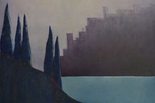 l respiro del lago, olio su tela, cm 130 x 90, 2011