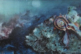 composizione, tecnica mista, 40x20, 1980