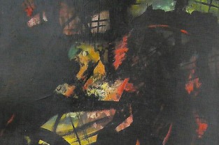 incendio, tecnica mista 80x80, 2000